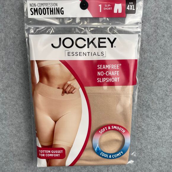 G6000 Jockey Essentials Women's Seamfree No Chafe Slip Shorts Size 4XL - Picture 1 of 2